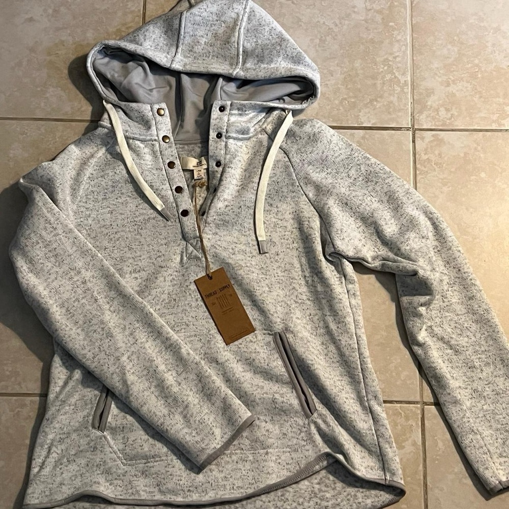 Thread & Supply Gray Cowl Neck Sweater